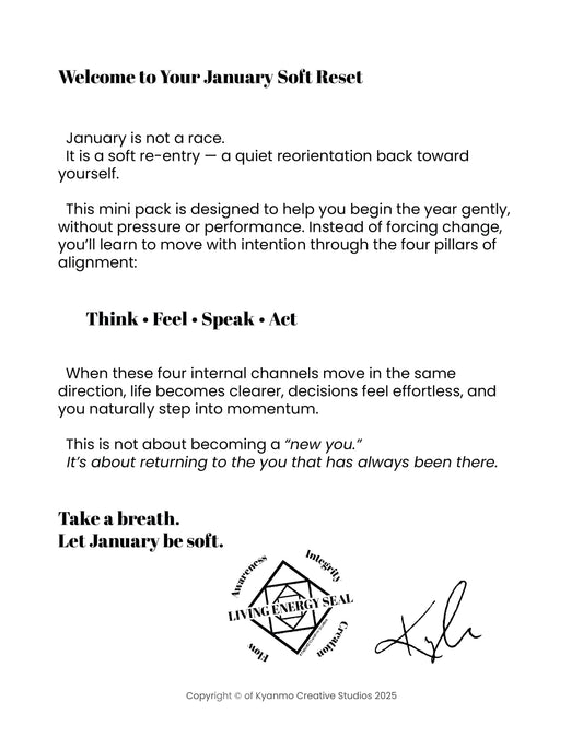🌿🪷The January Soft Reset + Foundational Alignment Workbooks