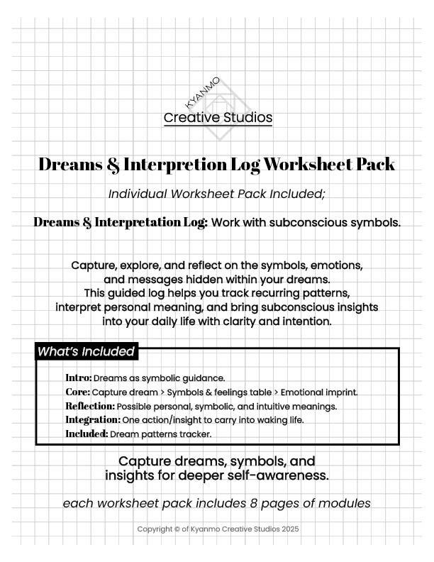 Dreams & Inspiration Log Worksheets