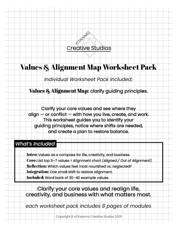 Values & Alignment Map Worksheets