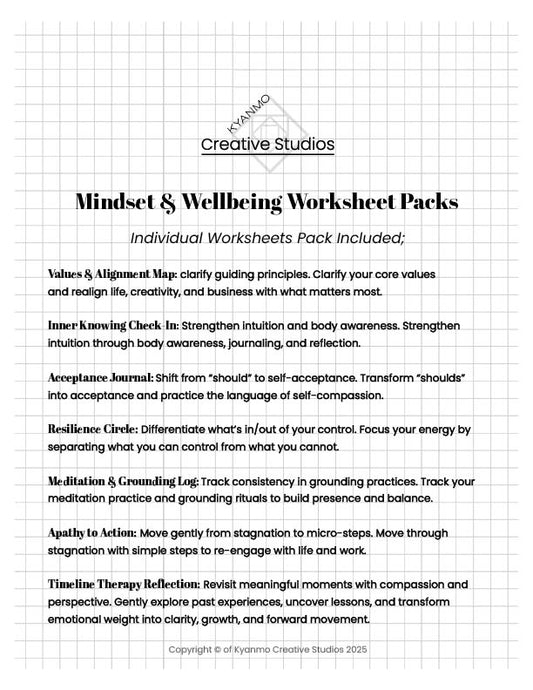 🌿 Mindset & Wellbeing Worksheets Pack
