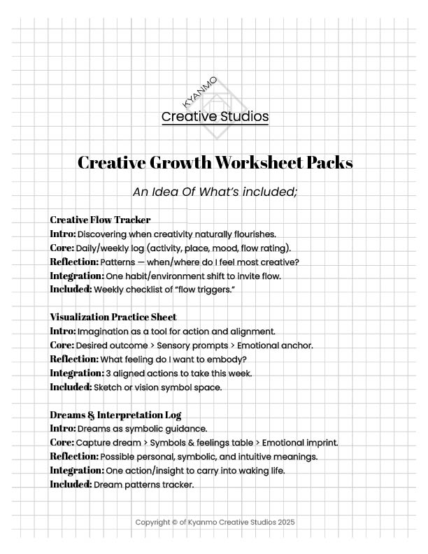🎨 Creative Growth Worksheet Pack